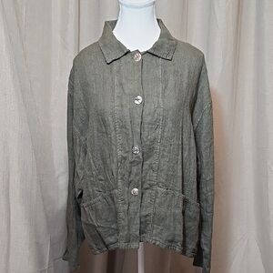 Marc Ware Vintage Linen Olive Green Women's Jacket